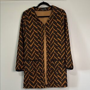 Smashed Lemon Brown and Black Chevron Blazer